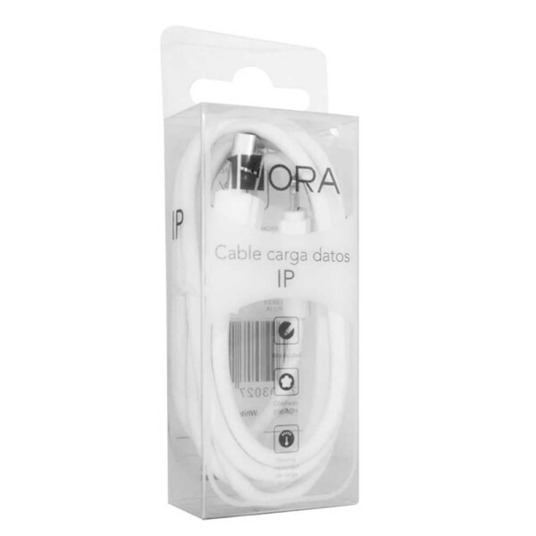 Cable USB iPhone 1hora Caja Trasparente 2.1A  1Metro Carga Rapida - Cab187